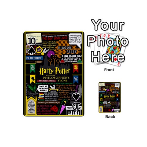 Book Collage Based On Harry Potter And The Philosopher s Stone Playing Cards 54 (Mini) from ArtsNow.com Front - Spade10