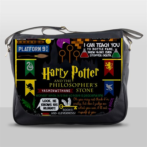 Book Collage Based On Harry Potter And The Philosopher s Stone Messenger Bag from ArtsNow.com Front