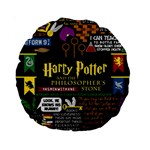 Book Collage Based On Harry Potter And The Philosopher s Stone Standard 15  Premium Round Cushion 