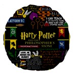 Book Collage Based On Harry Potter And The Philosopher s Stone Large 18  Premium Round Cushion 