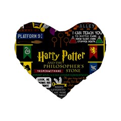 Book Collage Based On Harry Potter And The Philosopher s Stone Standard 16  Premium Heart Shape Cushion  from ArtsNow.com Front