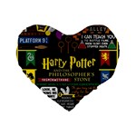 Book Collage Based On Harry Potter And The Philosopher s Stone Standard 16  Premium Heart Shape Cushion 