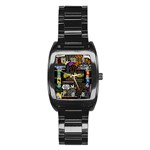 Book Collage Based On Harry Potter And The Philosopher s Stone Stainless Steel Barrel Watch