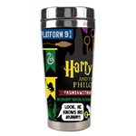 Book Collage Based On Harry Potter And The Philosopher s Stone Stainless Steel Travel Tumbler