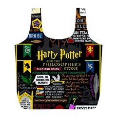 Book Collage Based On Harry Potter And The Philosopher s Stone Full Print Recycle Bag (L) from ArtsNow.com Back
