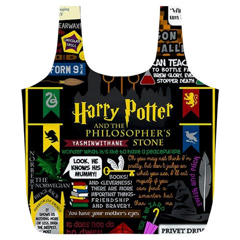 Book Collage Based On Harry Potter And The Philosopher s Stone Full Print Recycle Bag (XL) from ArtsNow.com Front