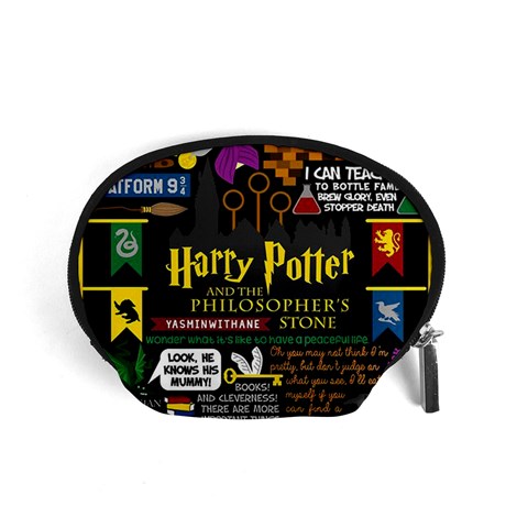 Book Collage Based On Harry Potter And The Philosopher s Stone Accessory Pouch (Small) from ArtsNow.com Front