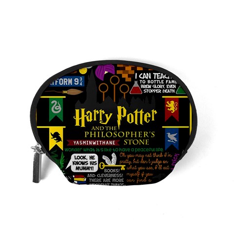Book Collage Based On Harry Potter And The Philosopher s Stone Accessory Pouch (Small) from ArtsNow.com Back