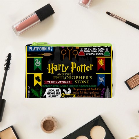 Book Collage Based On Harry Potter And The Philosopher s Stone Cosmetic Bag (XS) from ArtsNow.com Front