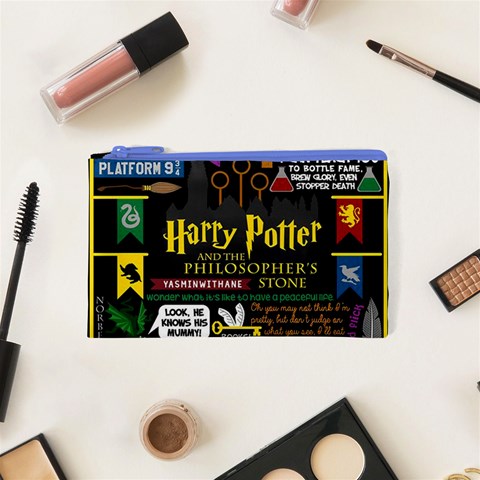 Book Collage Based On Harry Potter And The Philosopher s Stone Cosmetic Bag (XS) from ArtsNow.com Front