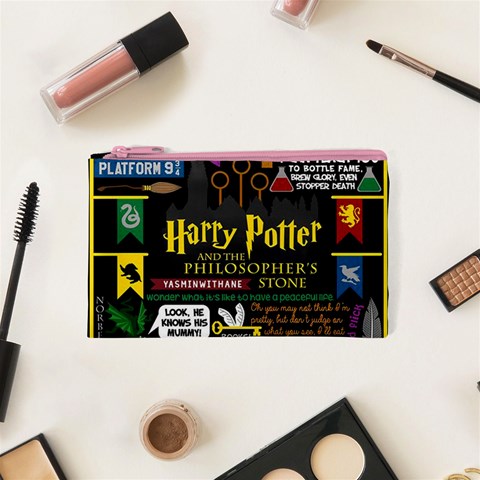 Book Collage Based On Harry Potter And The Philosopher s Stone Cosmetic Bag (XS) from ArtsNow.com Front