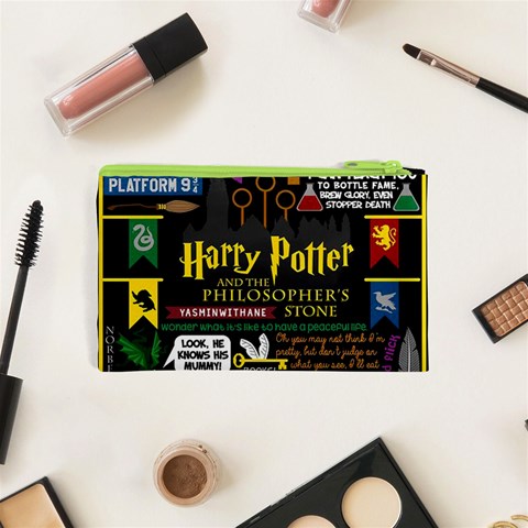 Book Collage Based On Harry Potter And The Philosopher s Stone Cosmetic Bag (XS) from ArtsNow.com Back