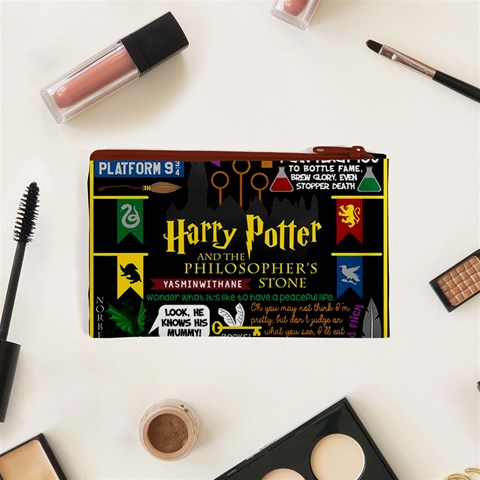 Book Collage Based On Harry Potter And The Philosopher s Stone Cosmetic Bag (XS) from ArtsNow.com Back