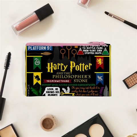 Book Collage Based On Harry Potter And The Philosopher s Stone Cosmetic Bag (XS) from ArtsNow.com Back