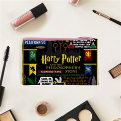 Book Collage Based On Harry Potter And The Philosopher s Stone Cosmetic Bag (XS) from ArtsNow.com Back
