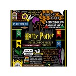 Book Collage Based On Harry Potter And The Philosopher s Stone Small Satin Scarf (Square)