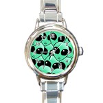 Alien Pattern Round Italian Charm Watch