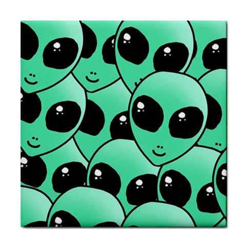 Alien Pattern Tile Coaster from ArtsNow.com Front