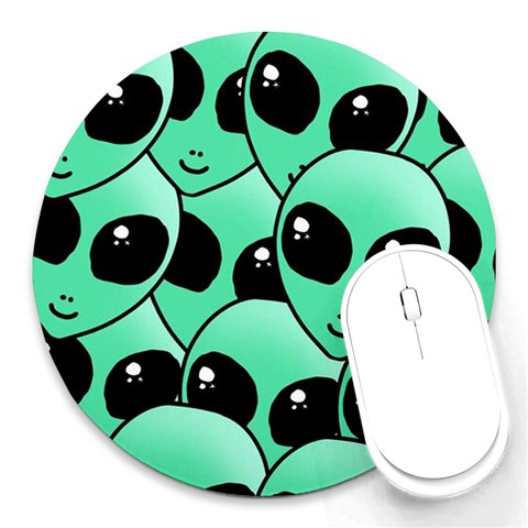 Alien Pattern Round Mousepad from ArtsNow.com Front