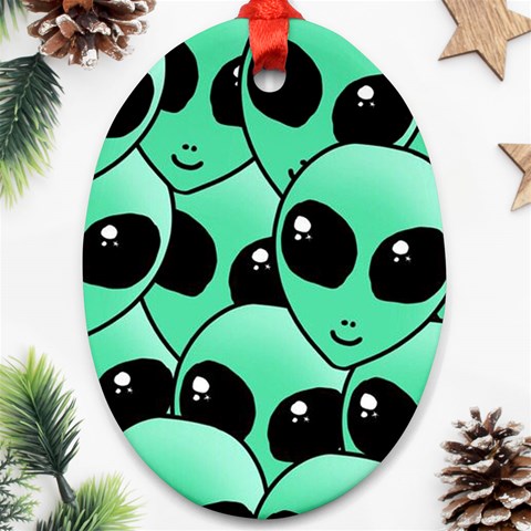 Alien Pattern Ornament (Oval) from ArtsNow.com Front