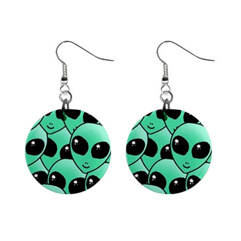 Alien Pattern 1  Button Earrings from ArtsNow.com Front