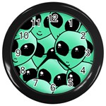 Alien Pattern Wall Clock (Black)