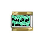 Alien Pattern Gold Trim Italian Charm (9mm)