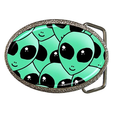 Alien Pattern Belt Buckle from ArtsNow.com Front