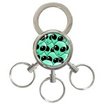 Alien Pattern 3-Ring Key Chain