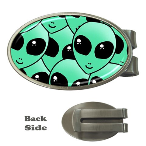 Alien Pattern Money Clip (Oval) from ArtsNow.com Front