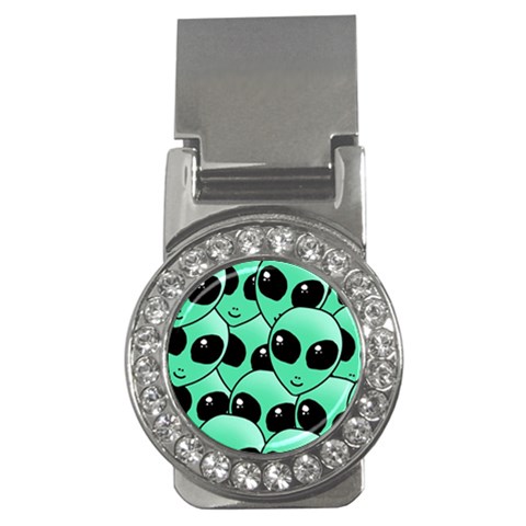 Alien Pattern Money Clip (CZ) from ArtsNow.com Front