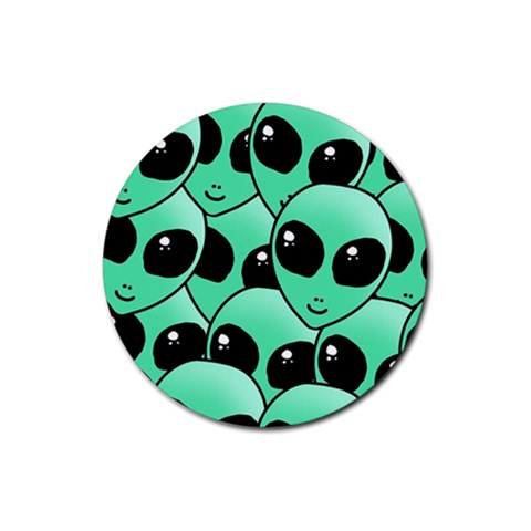 Alien Pattern Rubber Round Coaster (4 pack) from ArtsNow.com Front