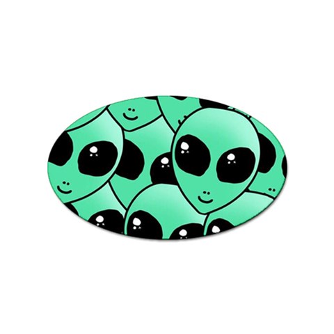 Alien Pattern Sticker Oval (10 pack) from ArtsNow.com Front