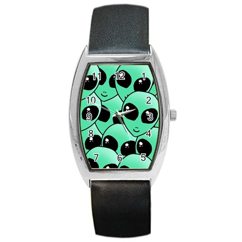 Alien Pattern Barrel Style Metal Watch from ArtsNow.com Front