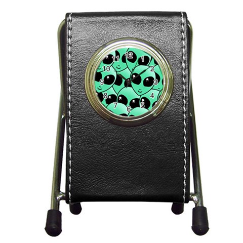 Alien Pattern Pen Holder Desk Clock from ArtsNow.com Front