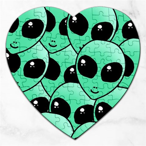 Alien Pattern Jigsaw Puzzle (Heart) from ArtsNow.com Front