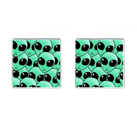 Alien Pattern Cufflinks (Square) from ArtsNow.com Front(Pair)