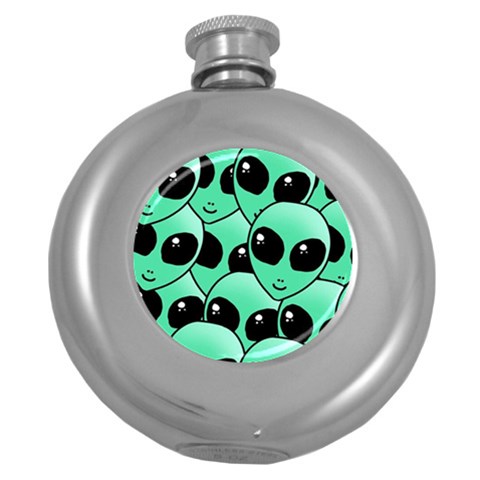 Alien Pattern Hip Flask (5 oz) from ArtsNow.com Front