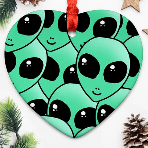 Alien Pattern Heart Ornament (Two Sides) from ArtsNow.com Front