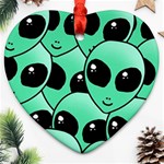 Alien Pattern Heart Ornament (Two Sides)