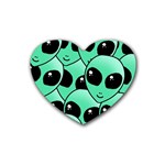 Alien Pattern Rubber Coaster (Heart)