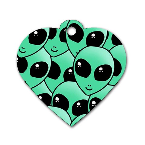 Alien Pattern Dog Tag Heart (One Side) from ArtsNow.com Front