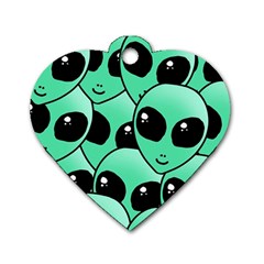 Alien Pattern Dog Tag Heart (Two Sides) from ArtsNow.com Front