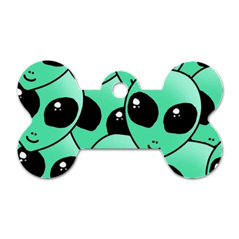 Alien Pattern Dog Tag Bone (Two Sides) from ArtsNow.com Front
