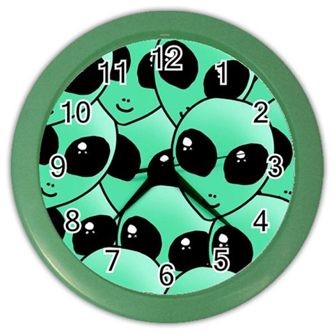 Alien Pattern Color Wall Clock from ArtsNow.com Front