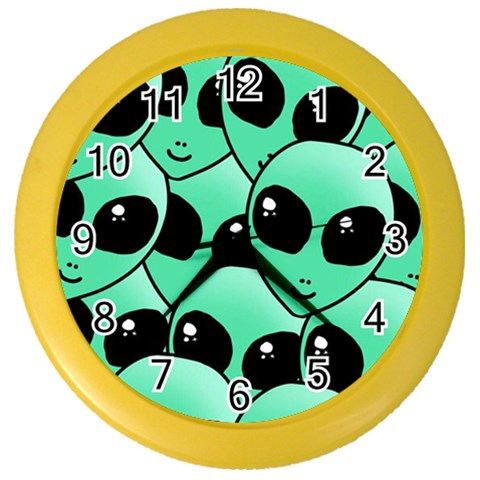 Alien Pattern Color Wall Clock from ArtsNow.com Front