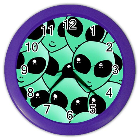 Alien Pattern Color Wall Clock from ArtsNow.com Front