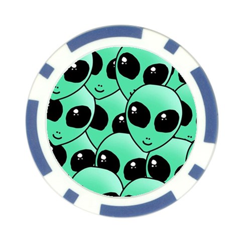 Alien Pattern Poker Chip Card Guard (10 pack) from ArtsNow.com Front
