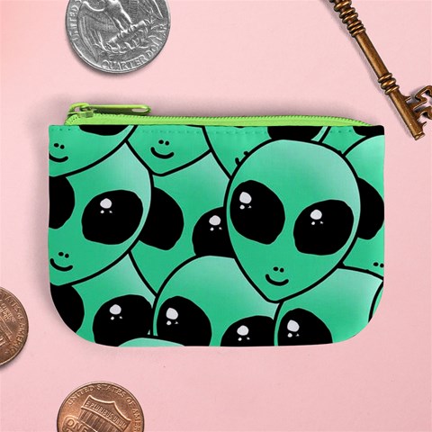 Alien Pattern Mini Coin Purse from ArtsNow.com Front