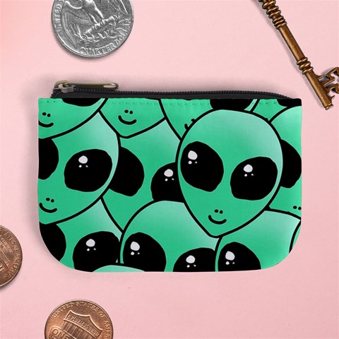 Alien Pattern Mini Coin Purse from ArtsNow.com Front